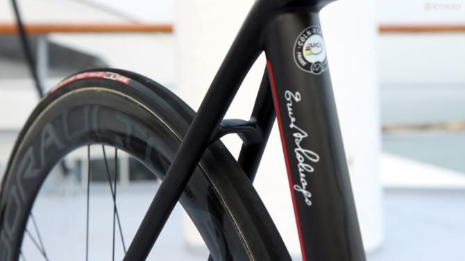 Sleek shaping on the seat stay bridge