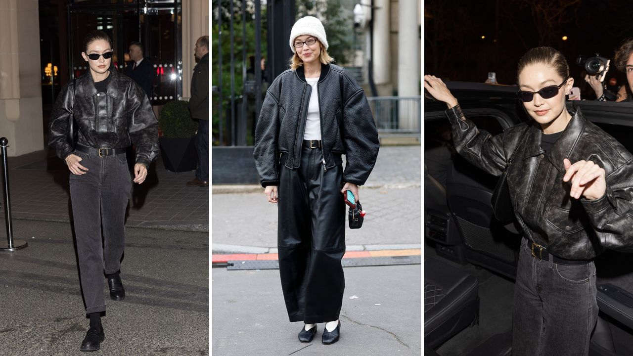 Gigi Hadid transitional winter-spring layers