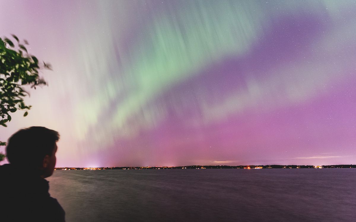 Northern lights over Madison, Wisconsin.
