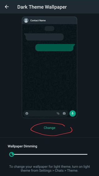 Change option under Dark Mode Wallpaper circled