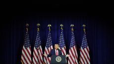 WASHINGTON, DC - JANUARY 06: U.S. President Donald Trump addresses a House Republican retreat at The John F. Kennedy Center for the Performing Arts on January 06, 2026 in Washington, DC. House Republicans will discuss their 2026 legislative agenda at the meeting. (Photo by Alex Wong/Getty Images)
