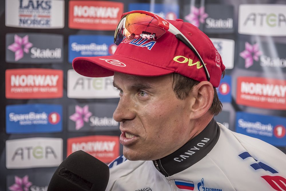 Alexander Kristoff (Katusha) speaking with the press