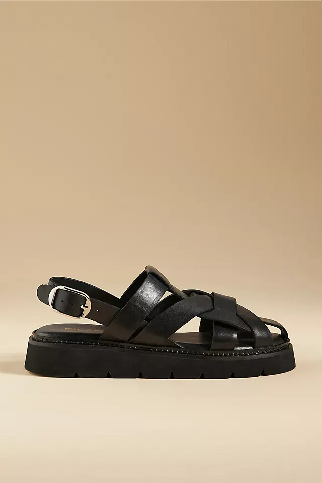 Pilcro Flatform Leather Fisherman Sandals