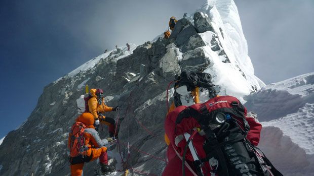 Climbers on Mount Everest