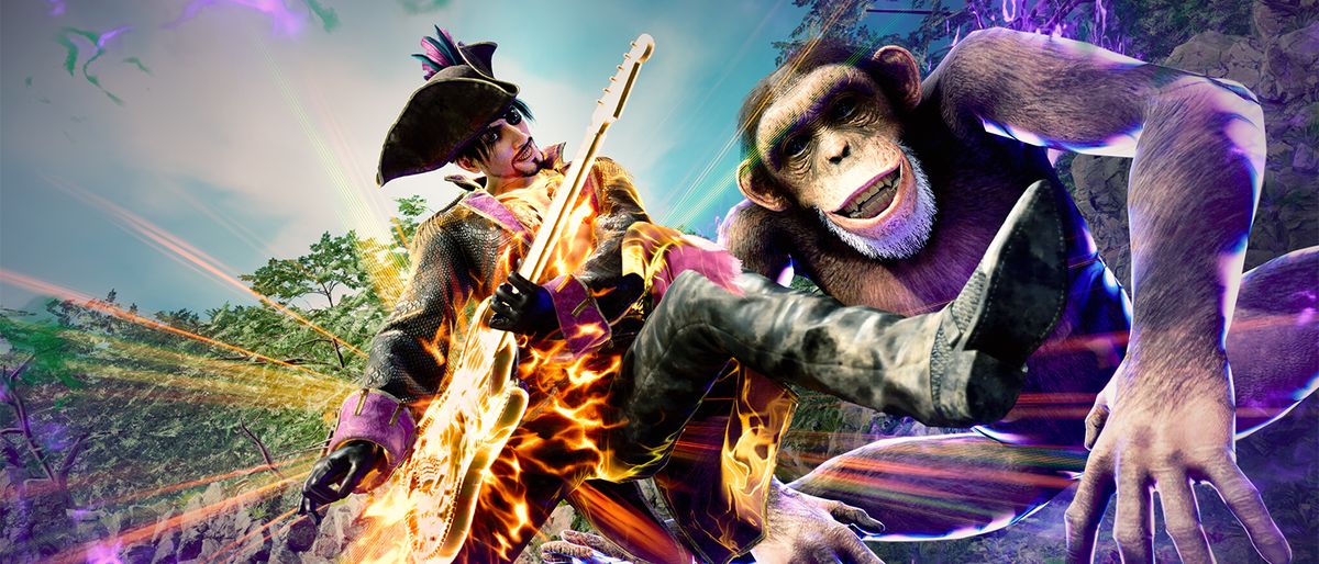 Like a Dragon: Pirate Yakuza in Hawaii review; a pirate kicks a monkey