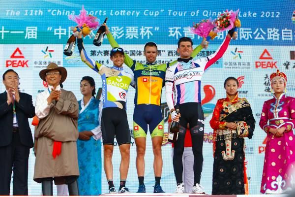 The winners of stage 6, Luka Mezgec of Sava