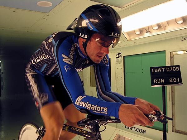 Ben Day perfecting his position in the San Diego low speed wind tunnel.