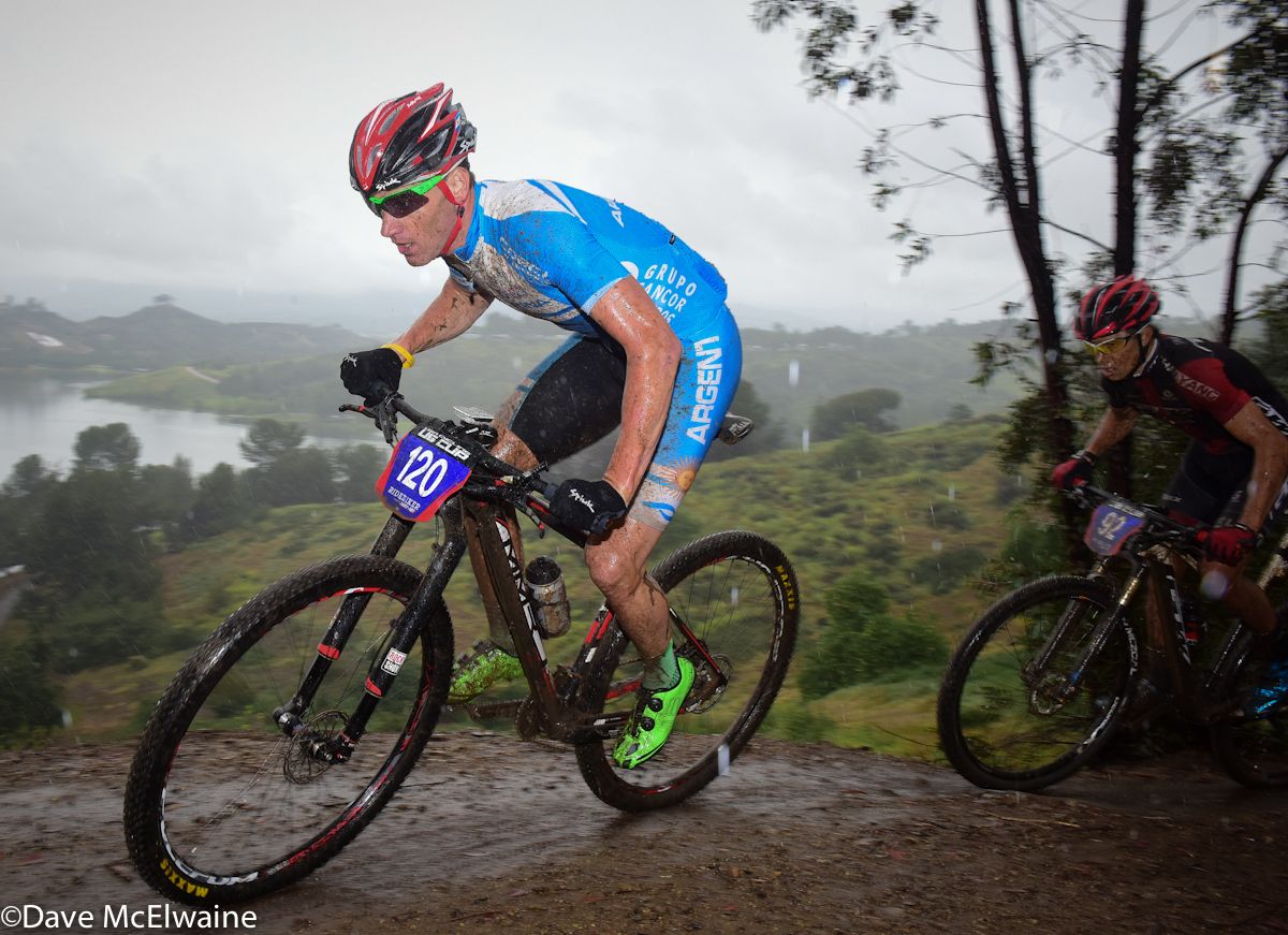 Catriel Soto (Argentina) riding in second position halfway through lap one