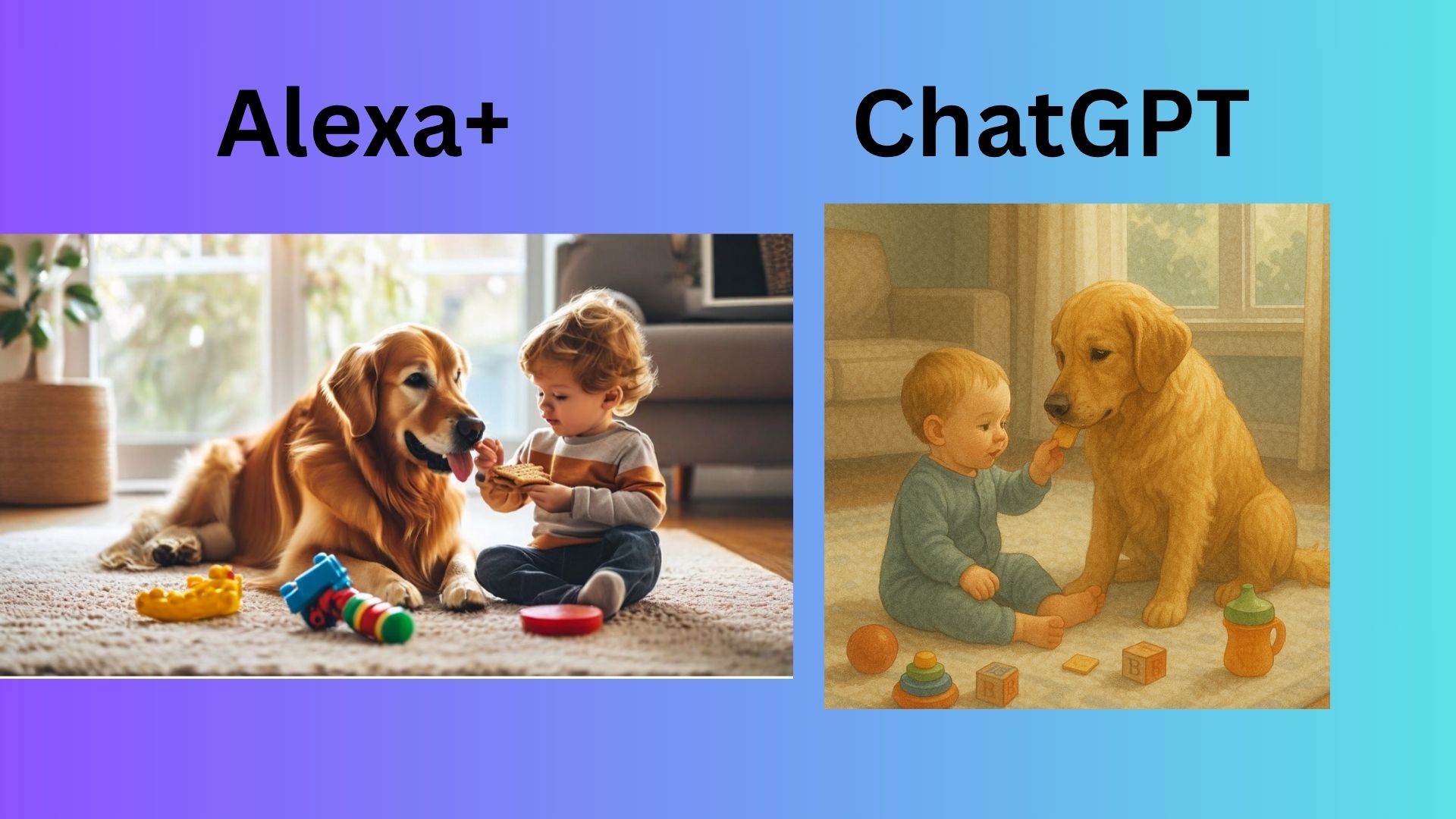 ai image of dog and toddler