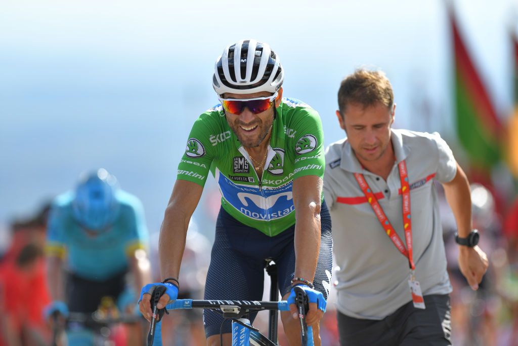 Alejandro Valverde (Movistar Team) in the Green Points Jersey