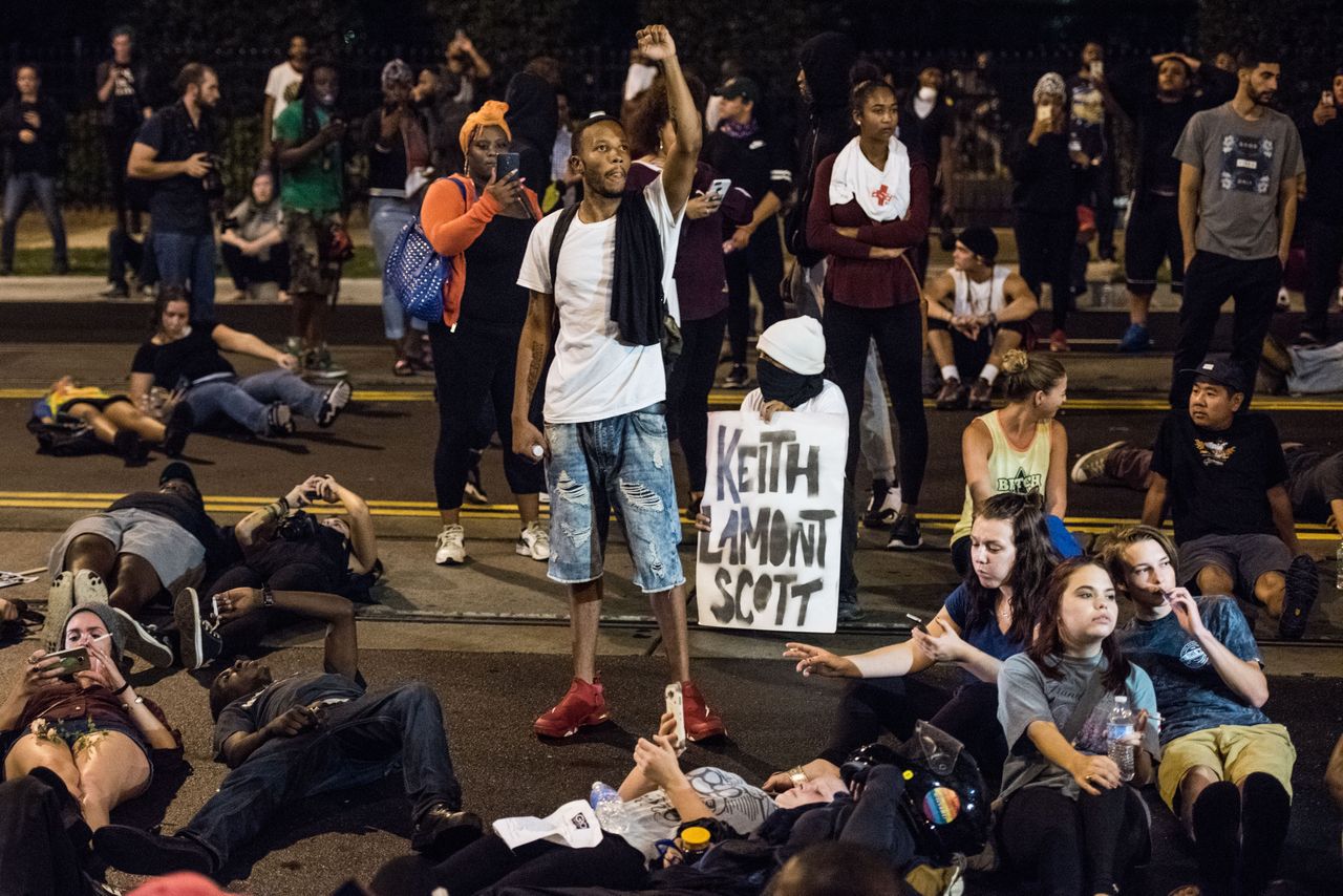 Demonstrators in Charlotte, N.C. 