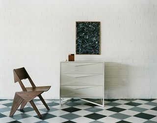 walnut chair, limewood sideboard