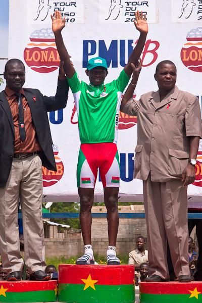 Rasman&eacute; Ouedraogo maintains his hold on the green sprinters jersey.