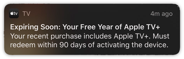 Apple TV notification