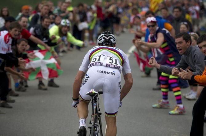 Off the front as world champion in the 2011 Tour de France