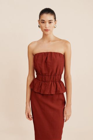 Aurelia Strapless Top - Merlot