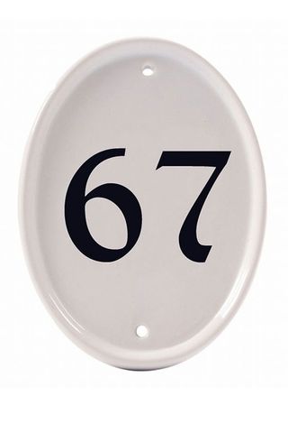Ceramic oval house number, £35, The House Nameplate Company at John Lewis & Partners