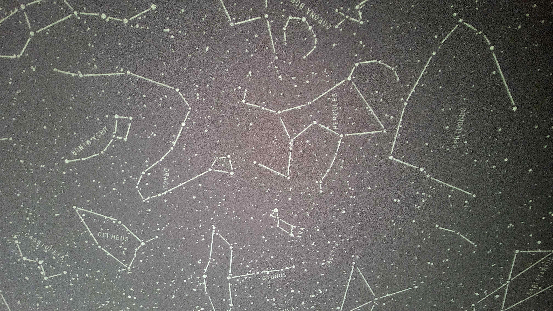 The projection of the disk showing constellations being projected onto a ceiling