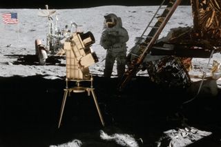 The Apollo 16 mission to the moon in 1972 included the first telescopic observations taken from the lunar surface.