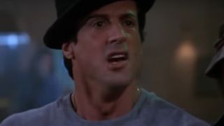 Slyvester Stallone talking to his rival in Rocky V