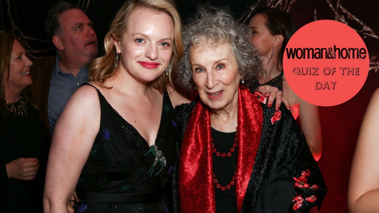 Author Margaret Atwood (L) and actor Elisabeth Moss attend the premiere of Hulu&#039;s &quot;The Handmaid&#039;s Tale&quot; at ArcLight Cinemas Cinerama Dome on April 25, 2017 in Hollywood, California. (Photo by Rich Fury/Getty Images)