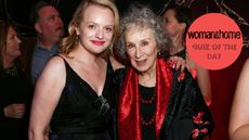 Author Margaret Atwood (L) and actor Elisabeth Moss attend the premiere of Hulu's "The Handmaid's Tale" at ArcLight Cinemas Cinerama Dome on April 25, 2017 in Hollywood, California. (Photo by Rich Fury/Getty Images)