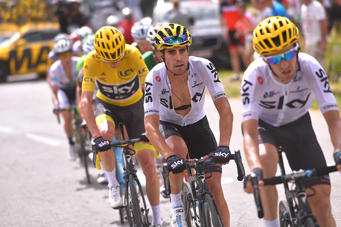 Chris Froome and his Sky teammates at the Tour de France