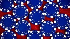 Blue poker chips, representing blue-chip stocks