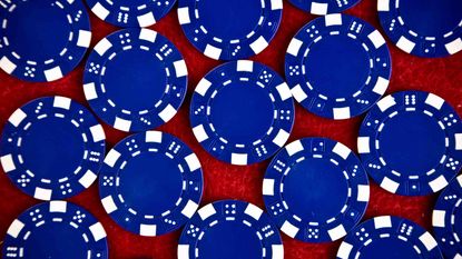 Blue poker chips, representing blue-chip stocks