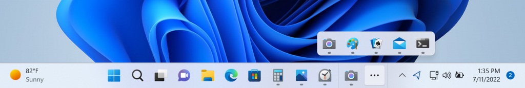 Windows 11 taskbar overflow