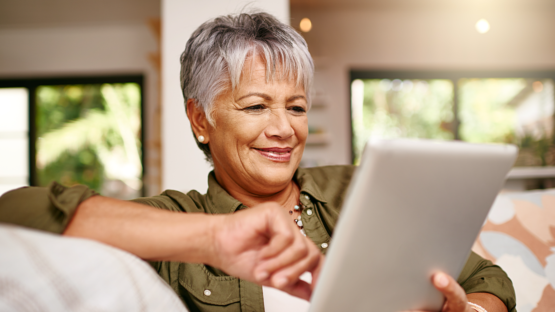 Woman using tablet