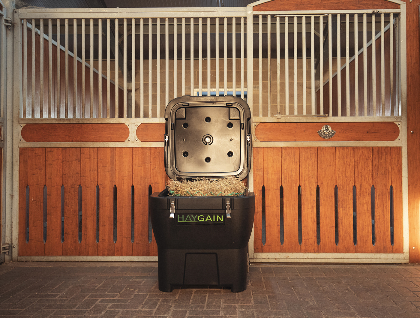 A haygain steamer outside a horse&amp;rsquo;s stable