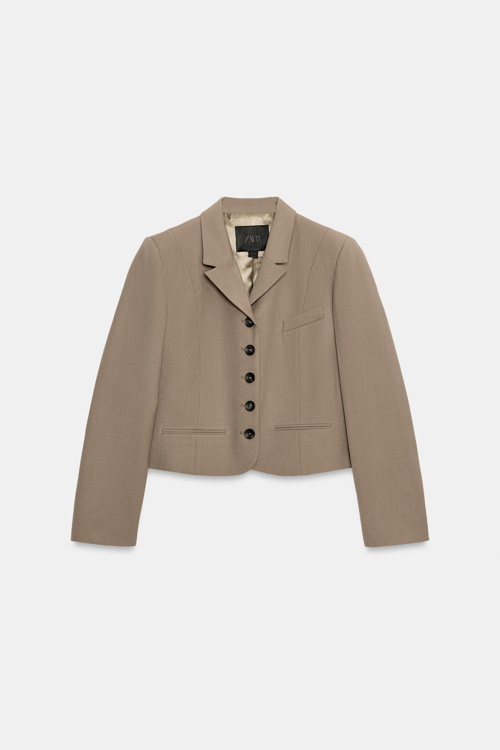 Zw Collection Fitted Button Blazer - Caramel - Xs