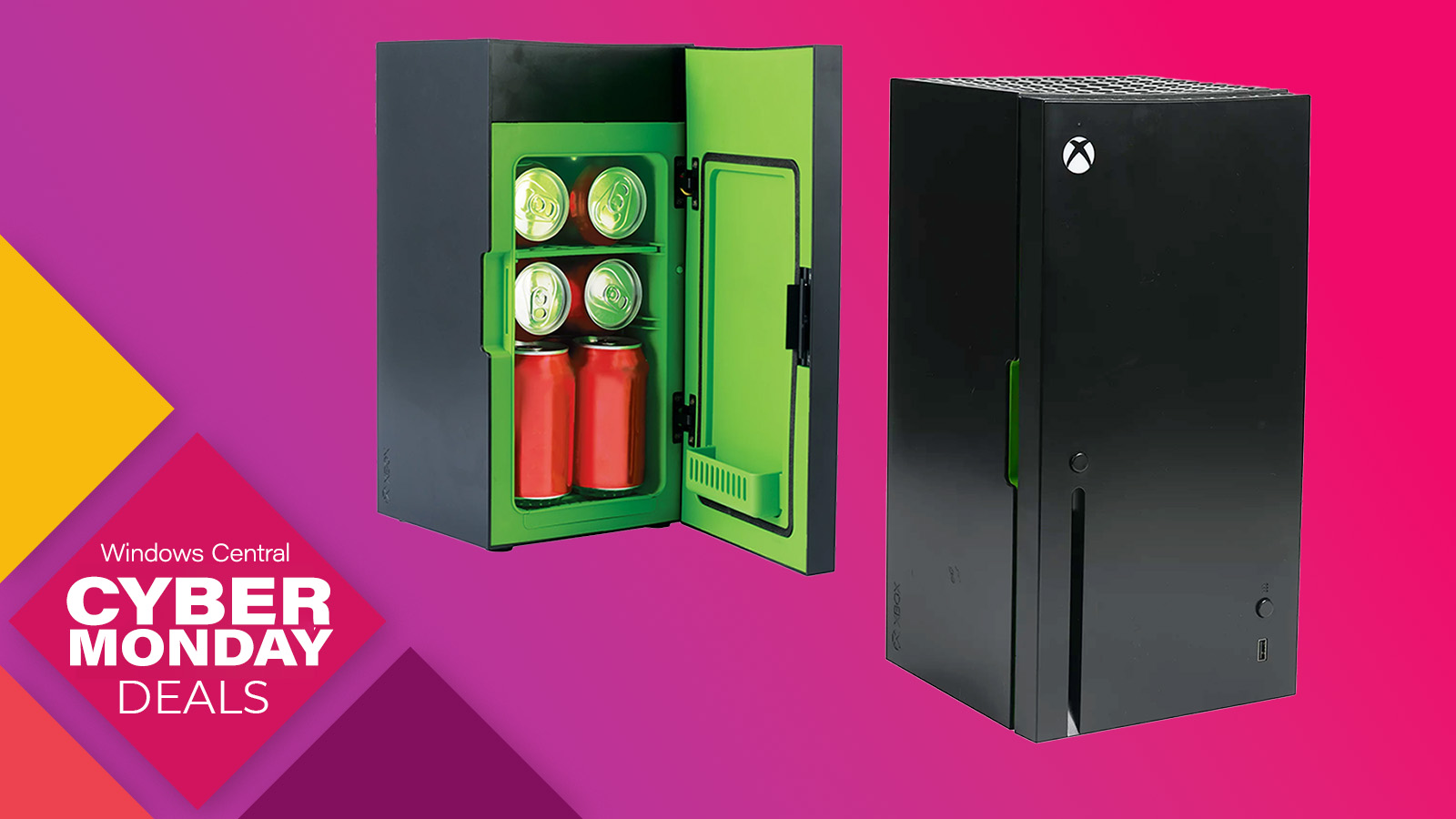 Xbox Series X Replica Mini Fridge with Thermoelectric Cooler - Holds 8 Cans  and Snacks, AC/DC Power
