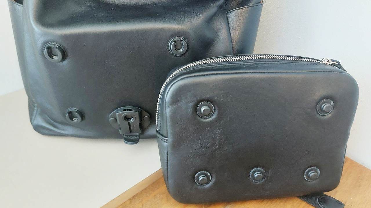 Harber London Leather Roll Top Backpack