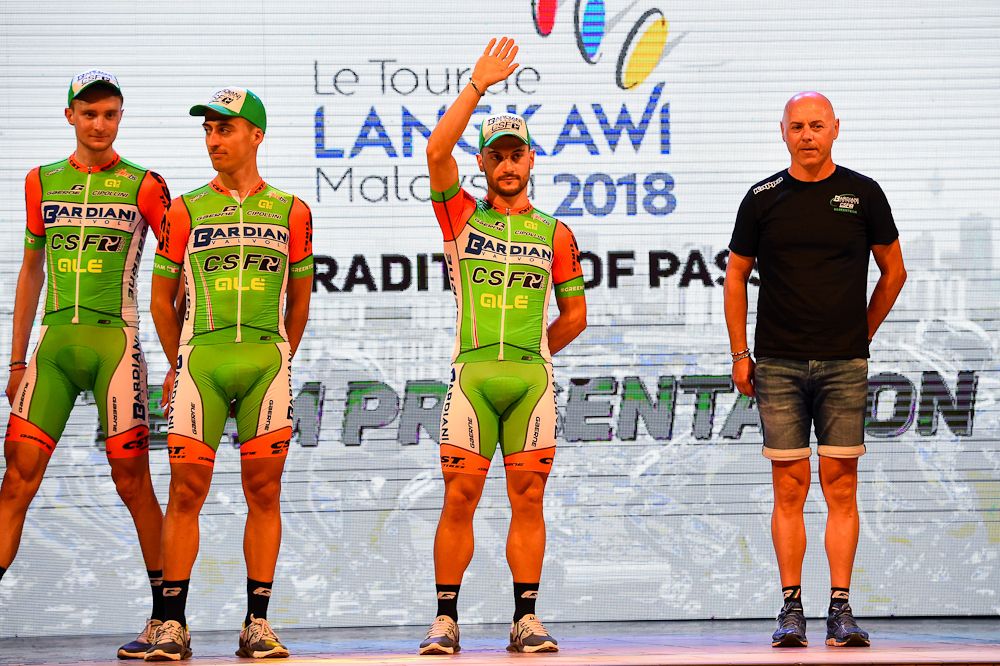 Andrea Guardini (Bardiani - CSF) at the Tour de Langkawi team presentation