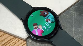 A close-up of a watch face on the Samsung Galaxy Watch 4.