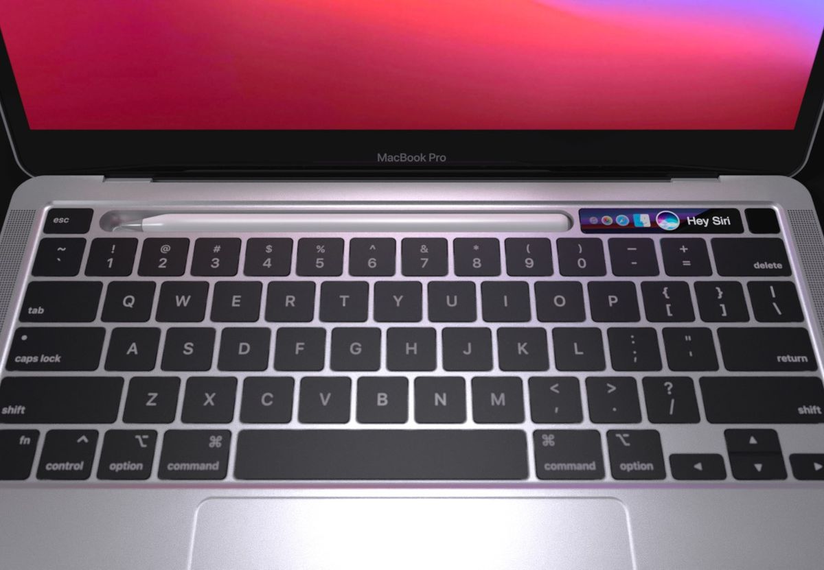 MacBook with Apple Pencil mockup