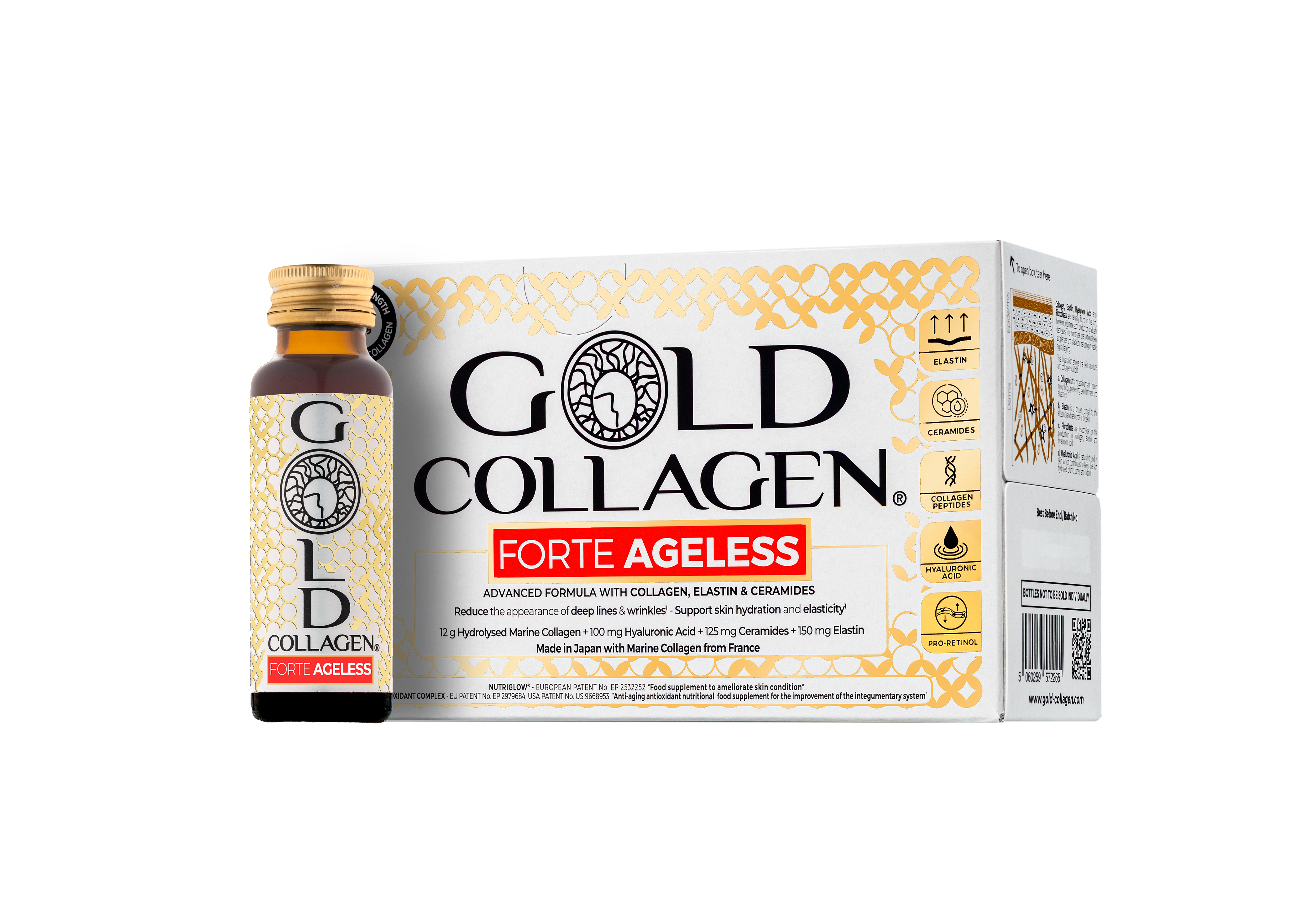 Product shot of gold collagen forte ageless