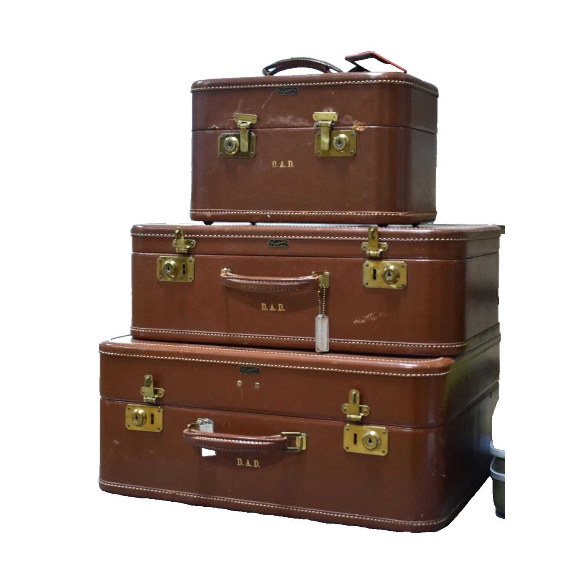 Vintage 3 Piece Mid Century Luggage Set by Kaufman