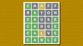 Wordle answer for game 931 on a yellow background