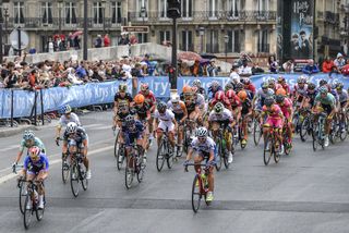 Credit: Photo by COUDERT/SPORTSVISION/SIPA/REX/Shutterstock (4916690l) Peloton La Course by Le Tour de France, Paris, France - 26 Jul 2015