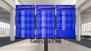 A flight board powered by Nanolumens.
