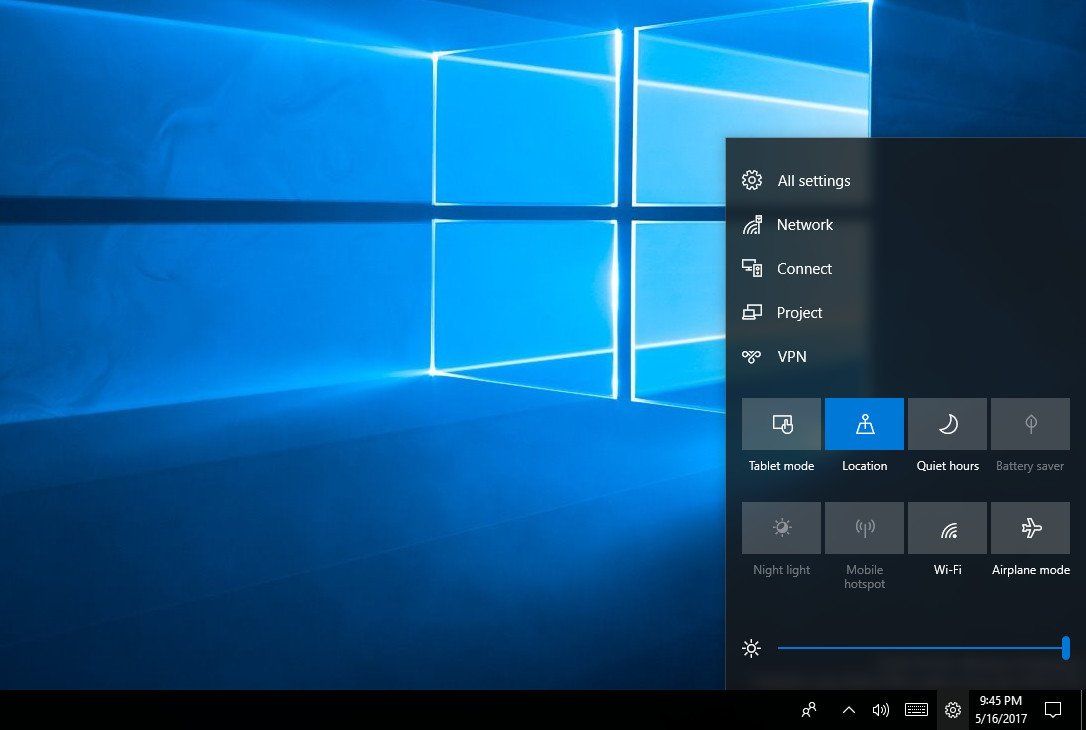 Action Center Windows 10