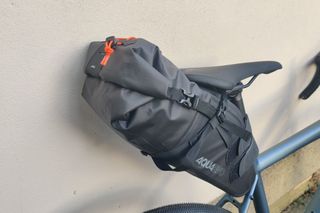 Oxford Aqua Evo Adventure Seat Pack mounted on a bike