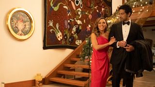 Jessica Camacho as Maria Winters and Adam Rodriguez as Julian Diaz in CBS's 'A Christmas Proposal'