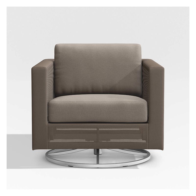 The Dune Swivel Chair from Crate & Barrel, one of the best outdoor furniture brands in the US