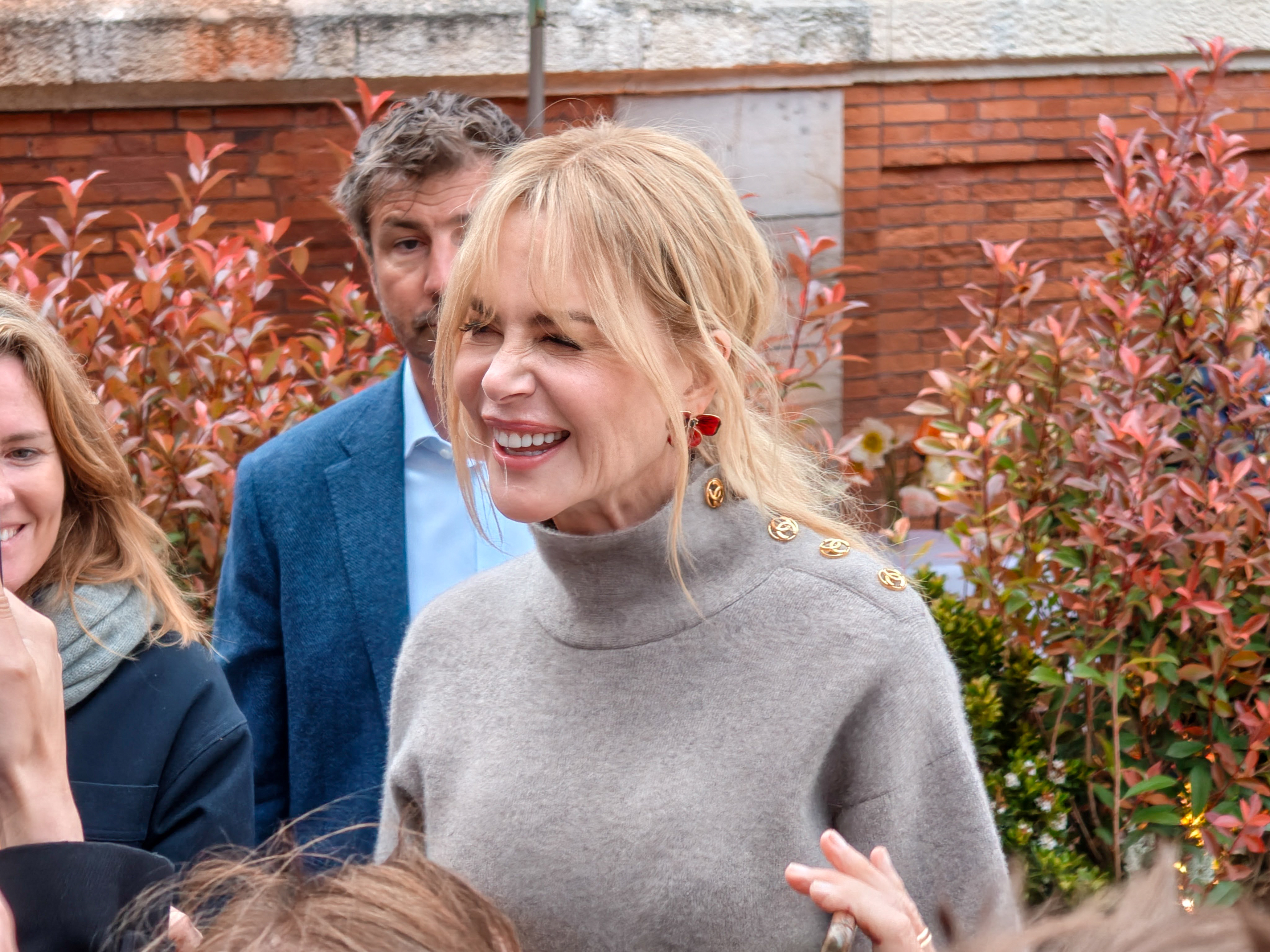Nicole Kidman arrived at the Chanel cruise fashion show in France wearing a sweater skirt set for spring