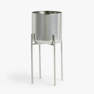 John Lewis Indoor Stainless Steel Planter & Stand, Silver