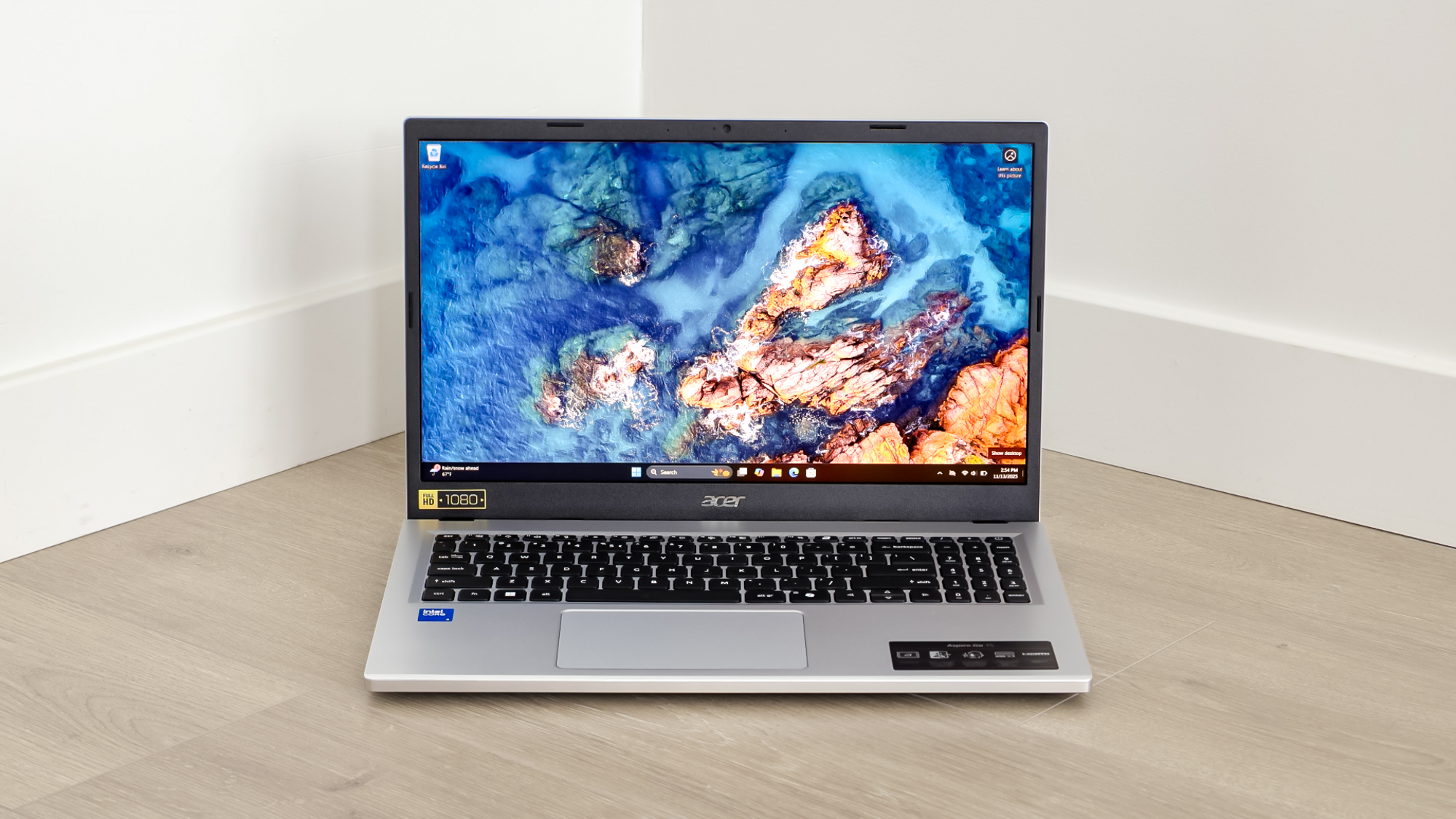 The Acer Aspire Go 15 (2025) on the floor